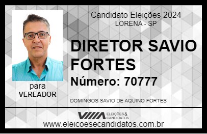 Candidato DIRETOR SAVIO FORTES 2024 - LORENA - Eleições