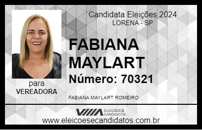 Candidato FABIANA MAYLART 2024 - LORENA - Eleições