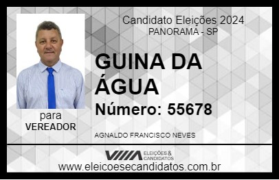 Candidato GUINA DA ÁGUA 2024 - PANORAMA - Eleições