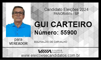 Candidato GUI CARTEIRO 2024 - PANORAMA - Eleições