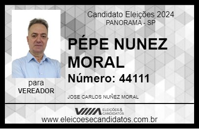 Candidato PÉPE NUNEZ MORAL 2024 - PANORAMA - Eleições