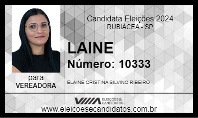 Candidato LAINE 2024 - RUBIÁCEA - Eleições