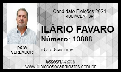 Candidato ILÁRIO - JUNIOR 2024 - RUBIÁCEA - Eleições