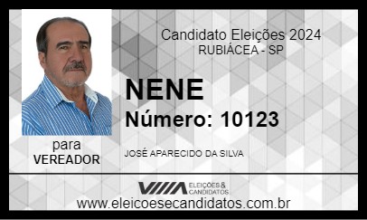 Candidato NENE 2024 - RUBIÁCEA - Eleições