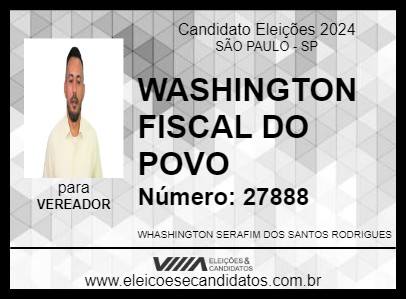 Candidato WASHINGTON SERAFIM 2024 - SÃO PAULO - Eleições