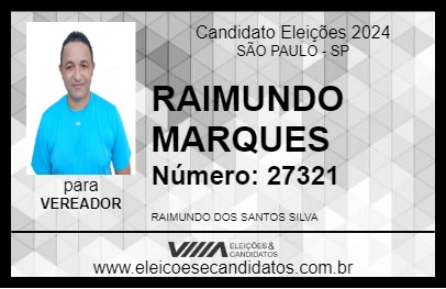 Candidato RAIMUNDO MARQUES 2024 - SÃO PAULO - Eleições