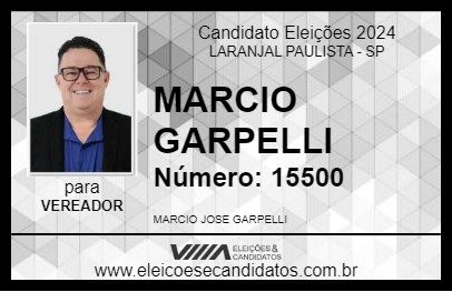 Candidato MARCIO GARPELLI 2024 - LARANJAL PAULISTA - Eleições