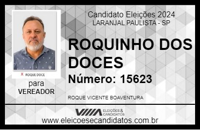 Candidato ROQUINHO DOS DOCES 2024 - LARANJAL PAULISTA - Eleições