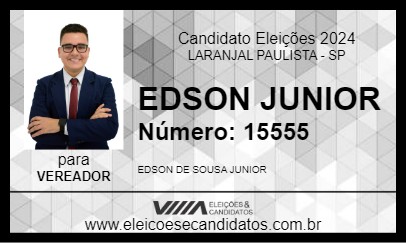 Candidato EDSON JUNIOR 2024 - LARANJAL PAULISTA - Eleições