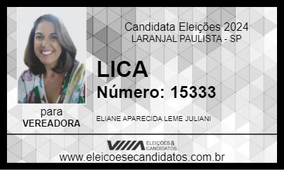 Candidato LICA 2024 - LARANJAL PAULISTA - Eleições