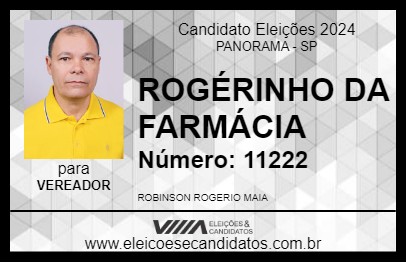 Candidato ROGÉRINHO DA FARMÁCIA 2024 - PANORAMA - Eleições