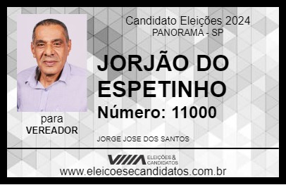 Candidato JORJÃO DO ESPETINHO 2024 - PANORAMA - Eleições