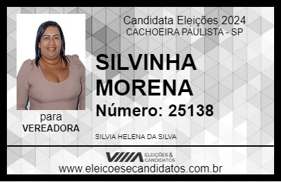 Candidato SILVINHA MORENA 2024 - CACHOEIRA PAULISTA - Eleições