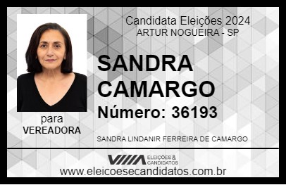 Candidato SANDRA CAMARGO 2024 - ARTUR NOGUEIRA - Eleições