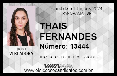 Candidato THAIS FERNANDES 2024 - PANORAMA - Eleições