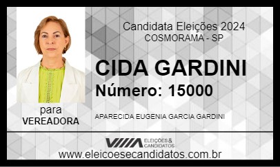 Candidato CIDA GARDINI 2024 - COSMORAMA - Eleições