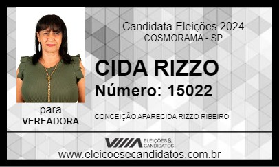 Candidato CIDA RIZZO 2024 - COSMORAMA - Eleições