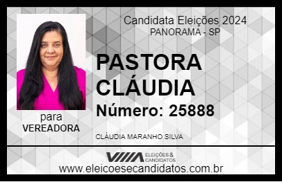 Candidato PASTORA CLÁUDIA 2024 - PANORAMA - Eleições