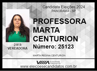 Candidato PROFESSORA MARTA CENTURION 2024 - PANORAMA - Eleições