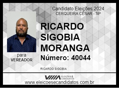 Candidato RICARDO SIGOBIA MORANGA 2024 - CERQUEIRA CÉSAR - Eleições