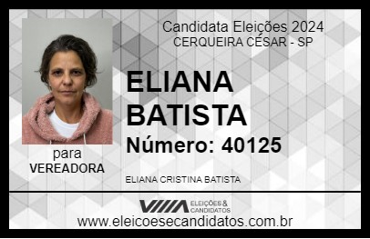 Candidato ELIANA BATISTA 2024 - CERQUEIRA CÉSAR - Eleições