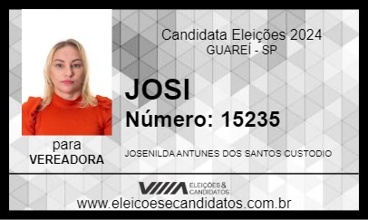 Candidato JOSI 2024 - GUAREÍ - Eleições