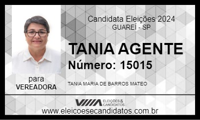 Candidato TANIA AGENTE 2024 - GUAREÍ - Eleições