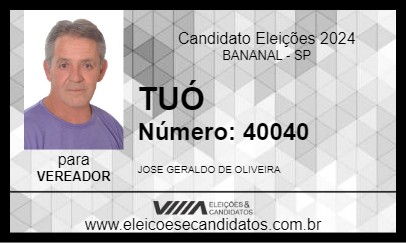 Candidato TUÓ 2024 - BANANAL - Eleições