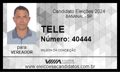 Candidato TELE 2024 - BANANAL - Eleições