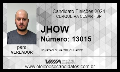 Candidato JHOW 2024 - CERQUEIRA CÉSAR - Eleições