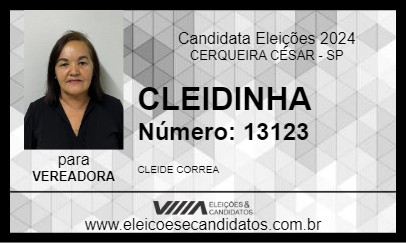 Candidato CLEIDINHA 2024 - CERQUEIRA CÉSAR - Eleições