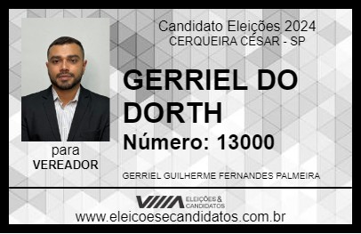 Candidato GERRIEL DO DORTH 2024 - CERQUEIRA CÉSAR - Eleições