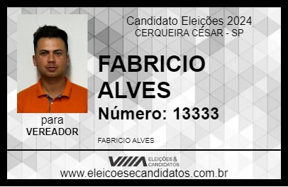 Candidato FABRICIO ALVES 2024 - CERQUEIRA CÉSAR - Eleições