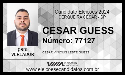 Candidato CESAR GUESS 2024 - CERQUEIRA CÉSAR - Eleições