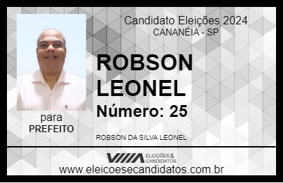 Candidato ROBSON LEONEL 2024 - CANANÉIA - Eleições