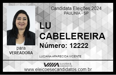 Candidato LU CABELEREIRA 2024 - PAULÍNIA - Eleições