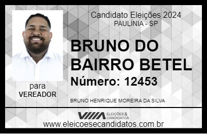 Candidato BRUNO DO BAIRRO BETEL 2024 - PAULÍNIA - Eleições