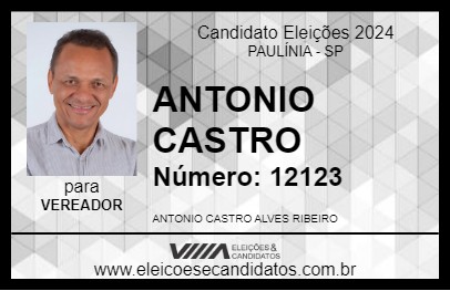 Candidato ANTONIO CASTRO 2024 - PAULÍNIA - Eleições