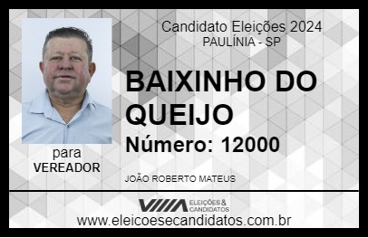 Candidato BAIXINHO DO QUEIJO 2024 - PAULÍNIA - Eleições