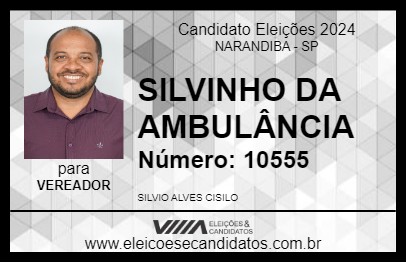 Candidato SILVINHO DA AMBULÂNCIA 2024 - NARANDIBA - Eleições