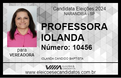 Candidato PROFESSORA IOLANDA 2024 - NARANDIBA - Eleições