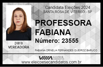 Candidato PROFESSORA FABIANA 2024 - SANTA ROSA DE VITERBO - Eleições