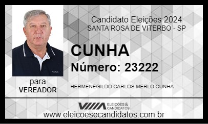 Candidato CUNHA 2024 - SANTA ROSA DE VITERBO - Eleições