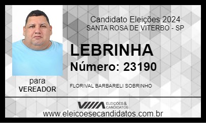 Candidato LEBRINHA 2024 - SANTA ROSA DE VITERBO - Eleições