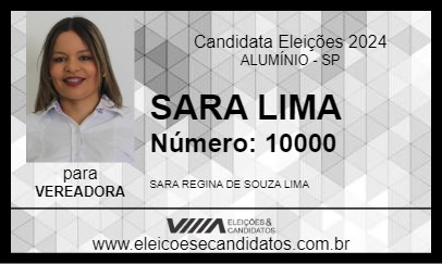 Candidato SARA LIMA 2024 - ALUMÍNIO - Eleições