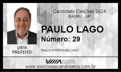 Candidato PAULO LAGO 2024 - BAURU - Eleições