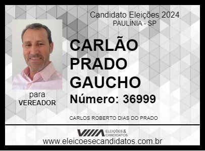 Candidato CARLÃO PRADO GAUCHO 2024 - PAULÍNIA - Eleições