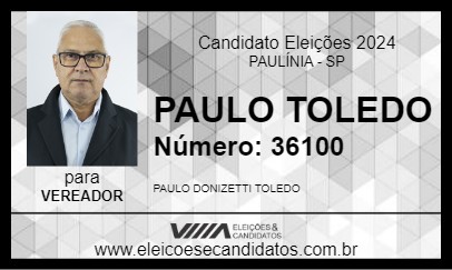 Candidato PAULO TOLEDO 2024 - PAULÍNIA - Eleições