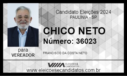 Candidato CHICO NETO 2024 - PAULÍNIA - Eleições