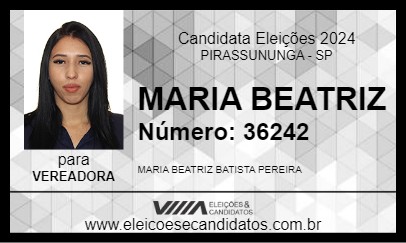 Candidato MARIA BEATRIZ 2024 - PIRASSUNUNGA - Eleições